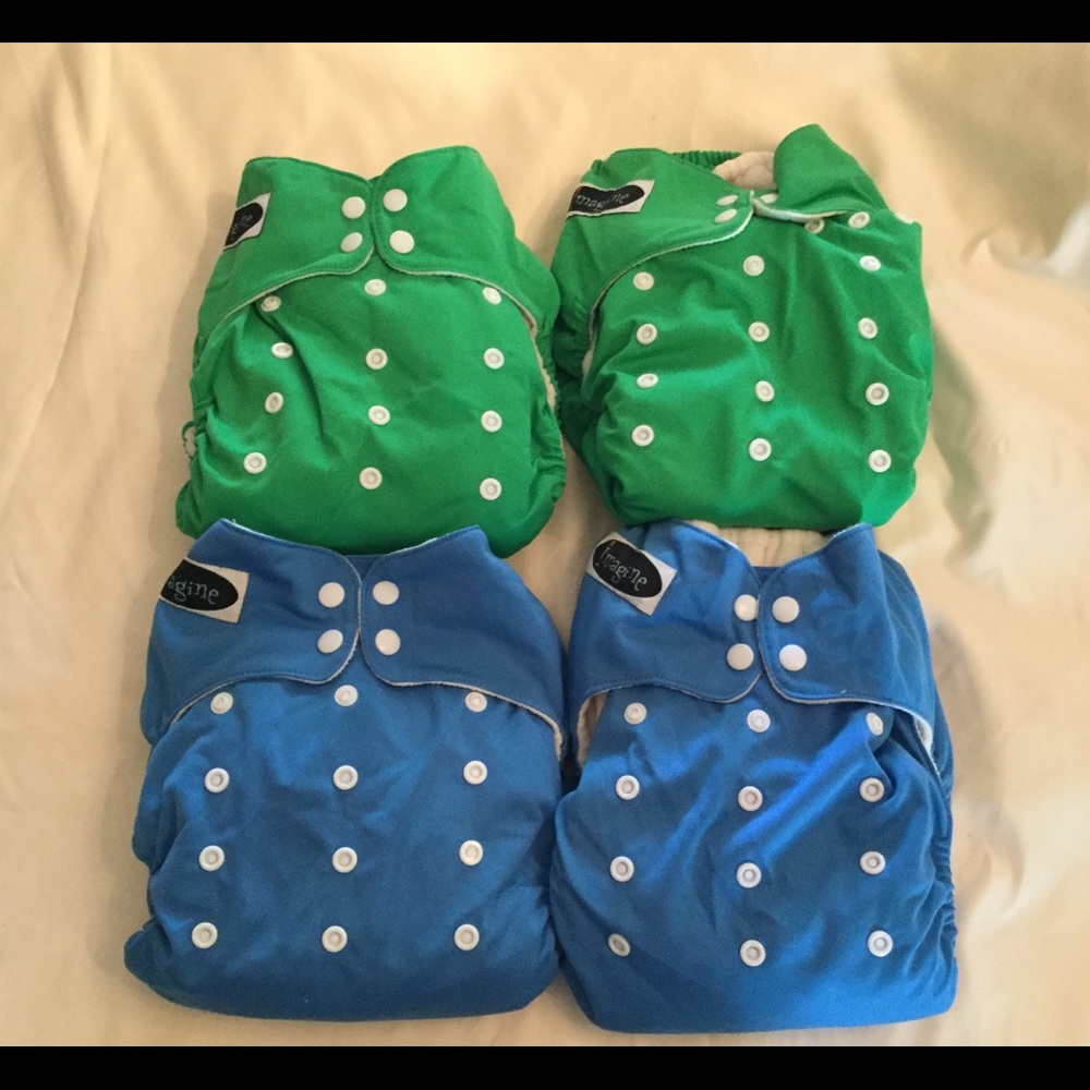 Set of Four Imagine Cloth Reusable Diapers
